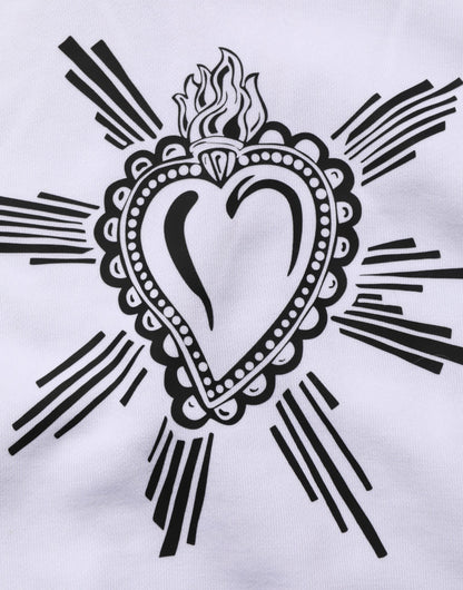 White Sacred Heart Hooded Sweatshirt Sweater