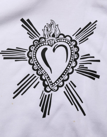 White Sacred Heart Hooded Sweatshirt Sweater
