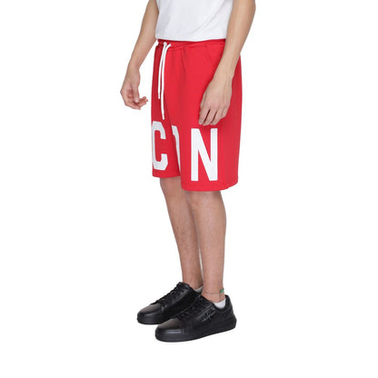 Red Cotton Bermuda Shorts
