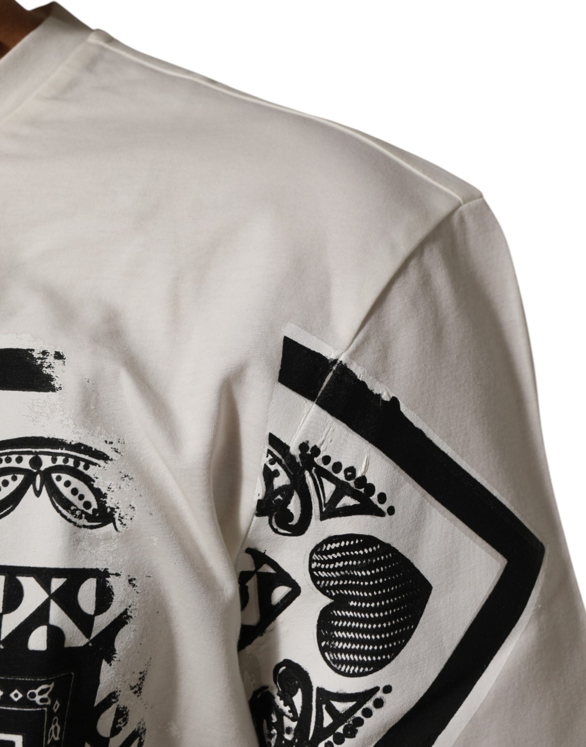 White Cotton Logo Bandana Print Men T-shirt