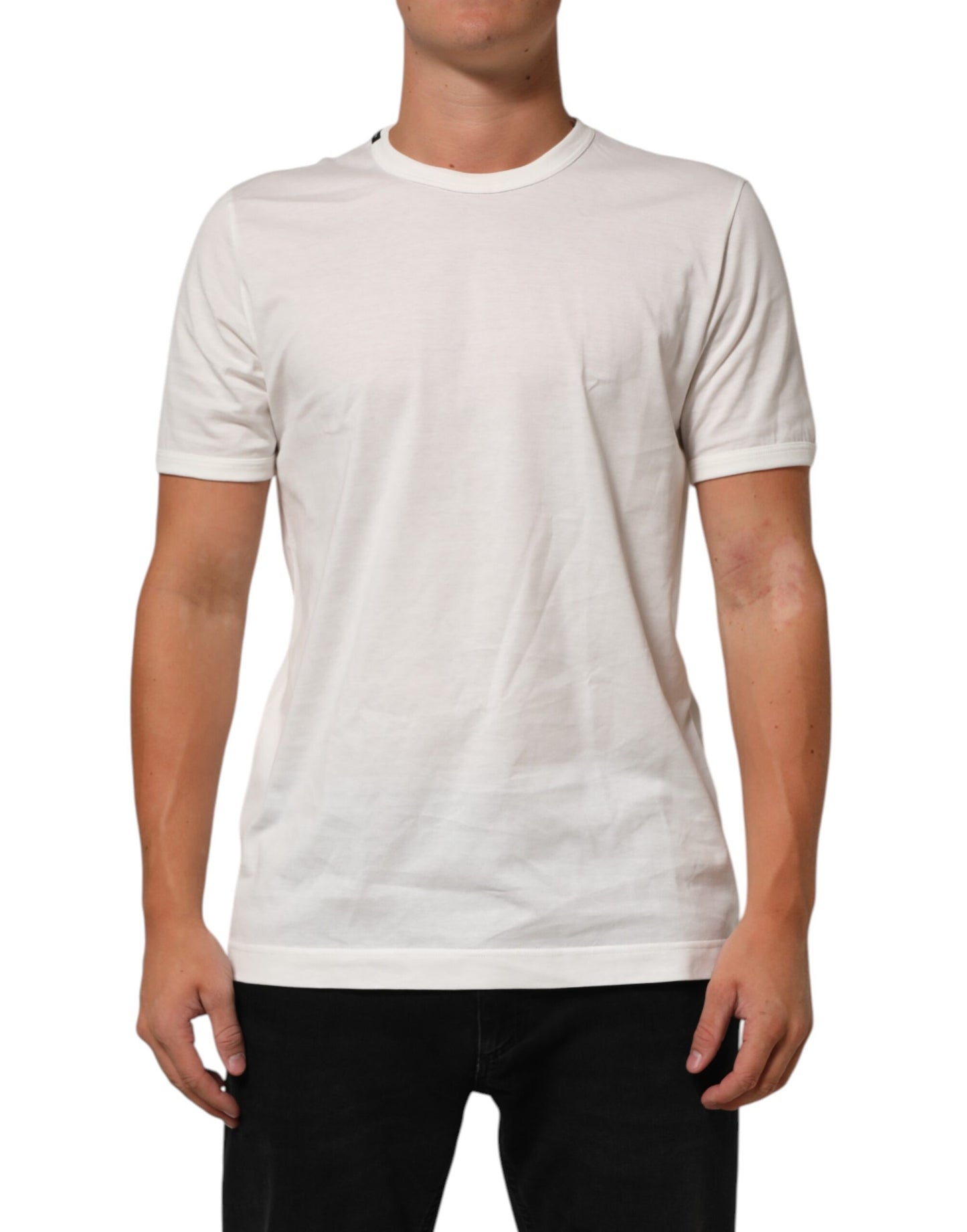 White Cotton Goodluck 2020 Crew Neck T-shirt