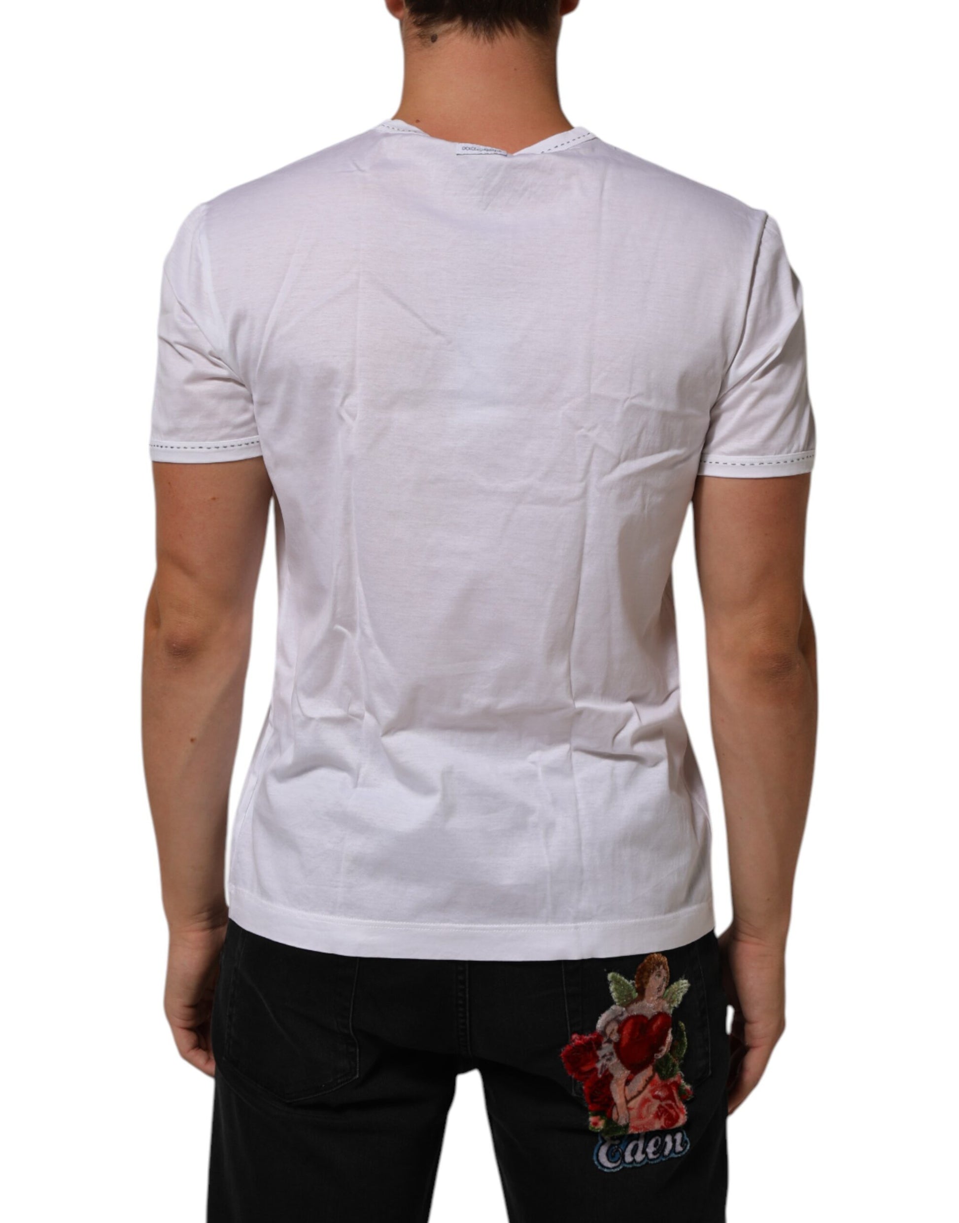 White Cotton Crew Neck Underwear Tee T-shirt