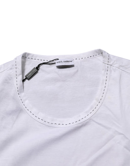White Cotton Crew Neck Underwear Tee T-shirt