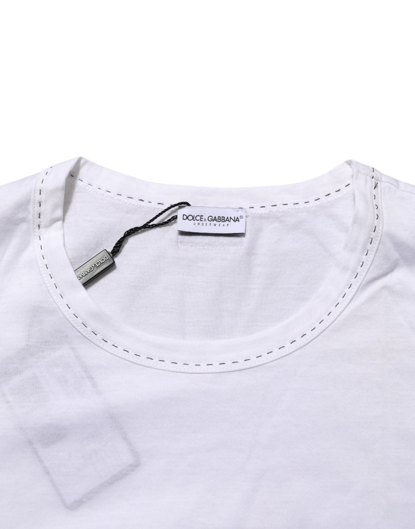 White Cotton Crew Neck Underwear Tee T-shirt