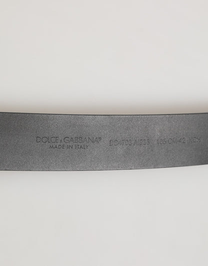 Black Leather Classic Metal Buckle Men Belt