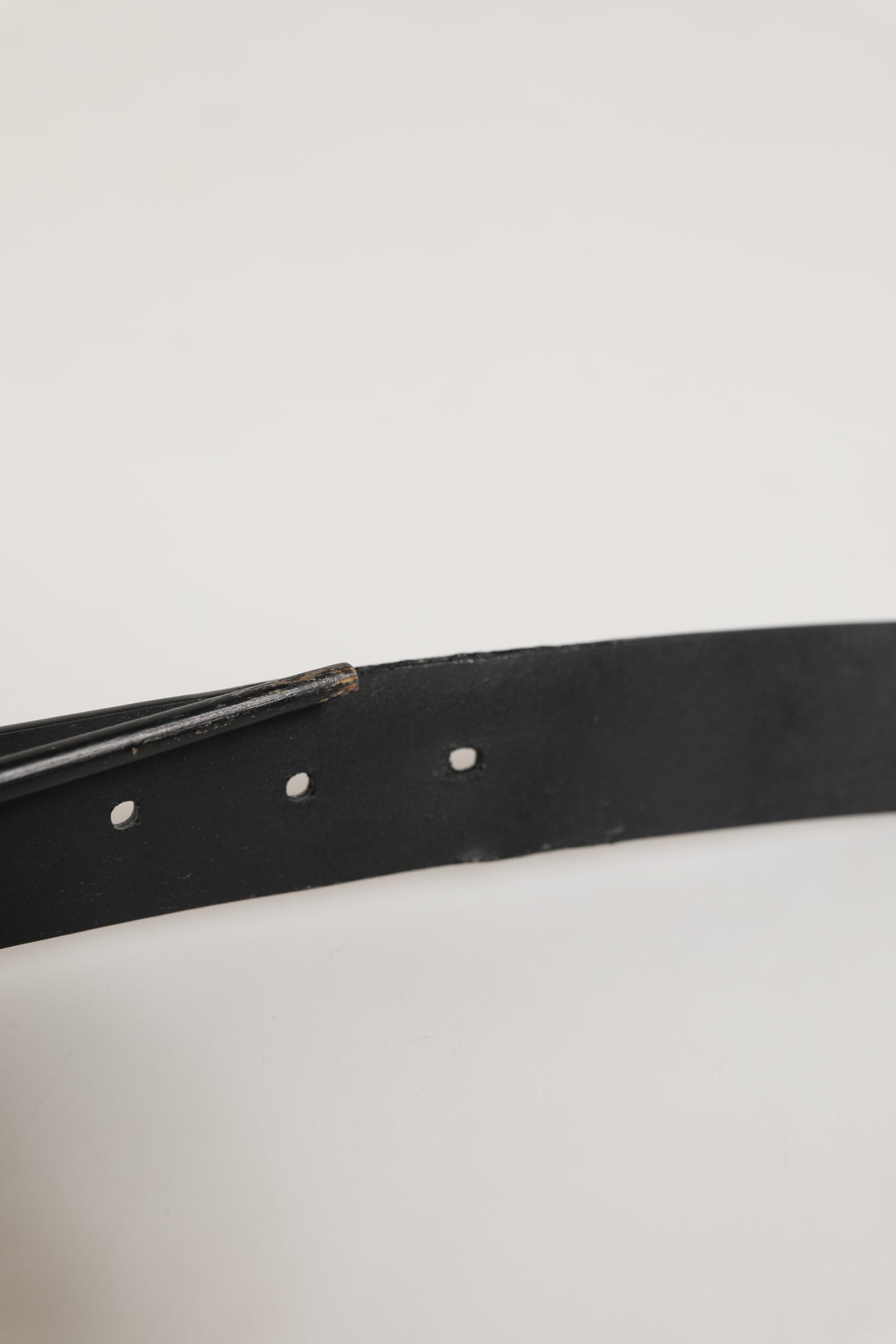 Black Leather Classic Metal Buckle Men Belt