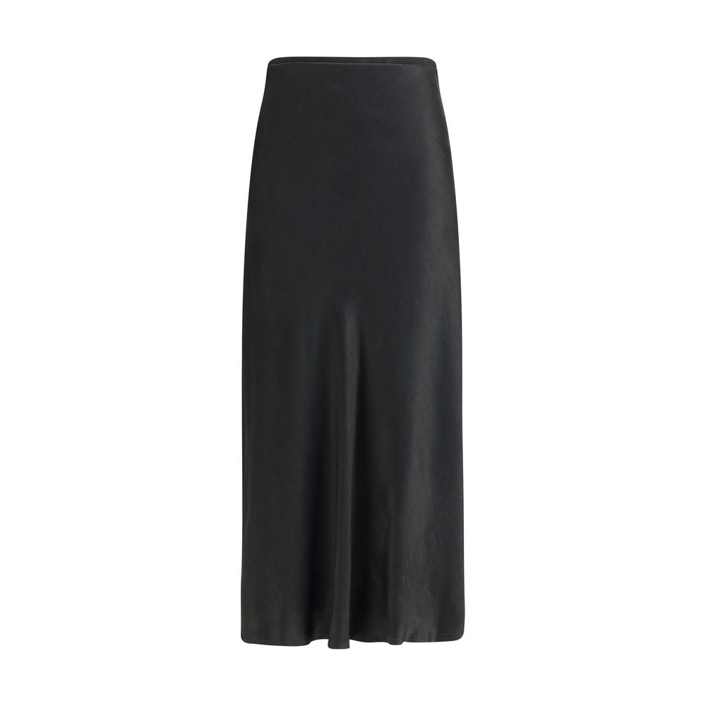 Black Acetate Midi Skirt