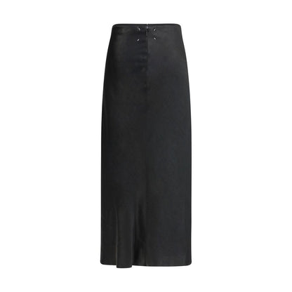 Black Acetate Midi Skirt
