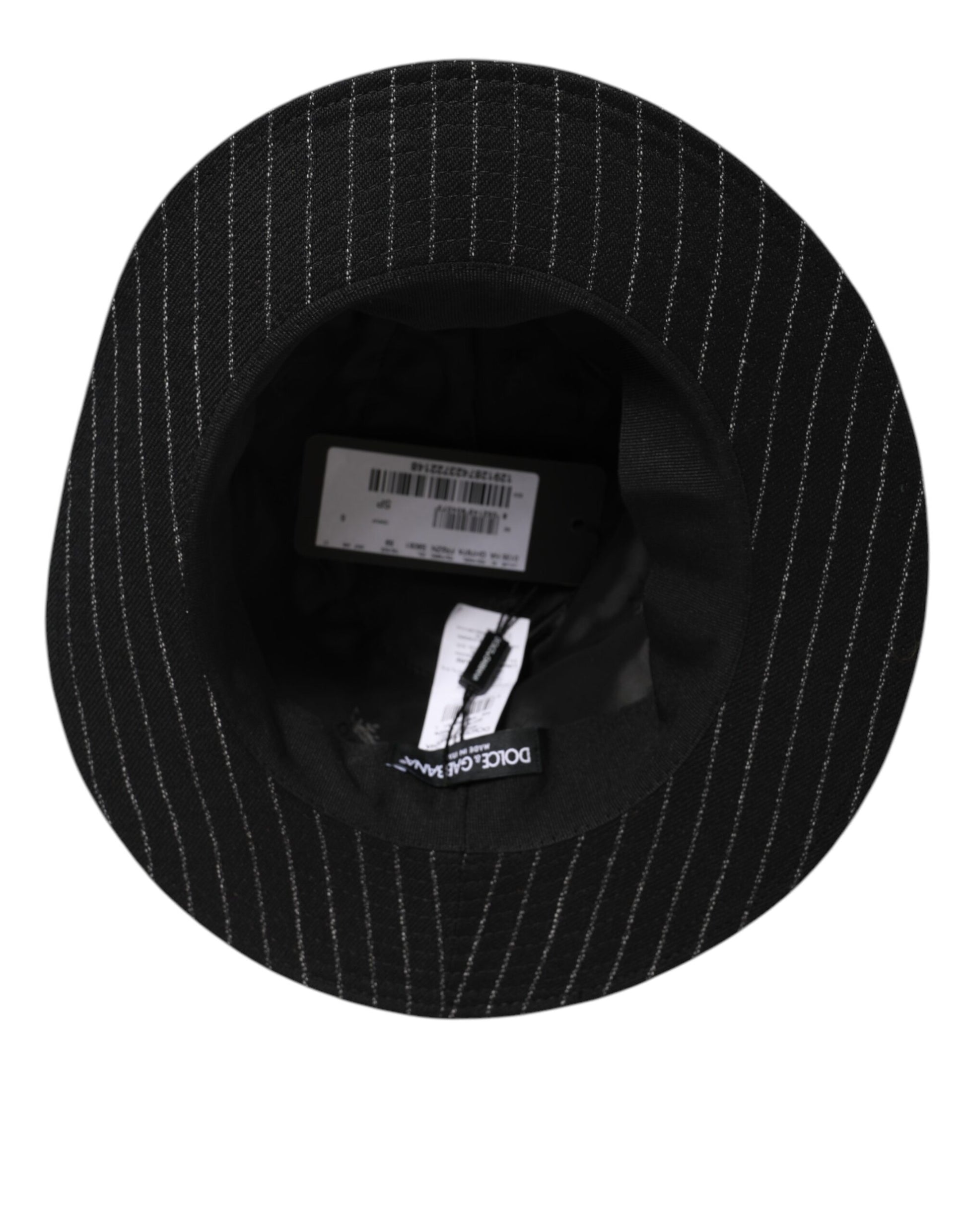 Black Striped Virgin Wool Men Fedora Capello Hat