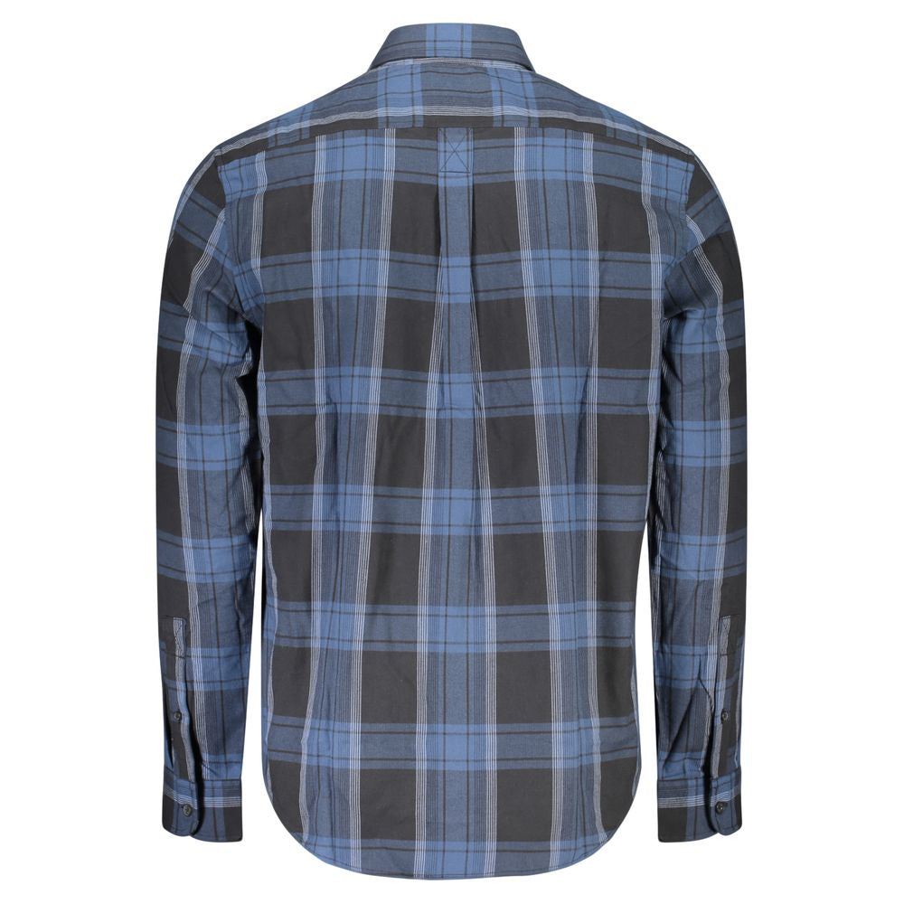 Blue Cotton Men Shirt