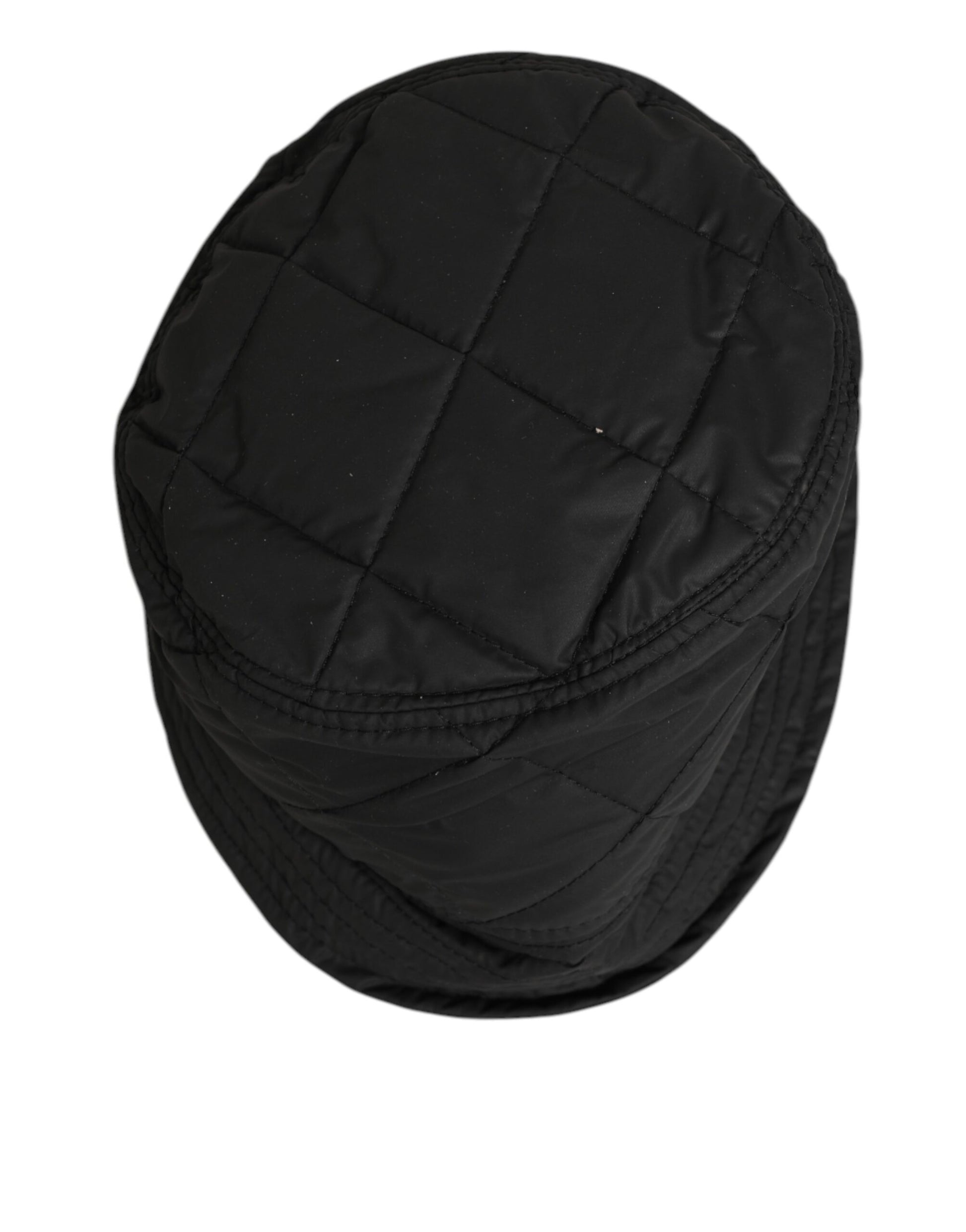 Black Nylon Quilted Bucket Men Capello Hat