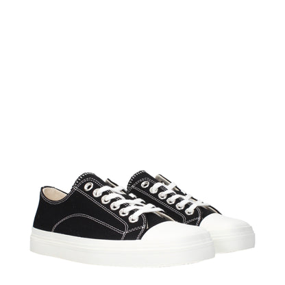 Black Fabric Low Top Sneakers