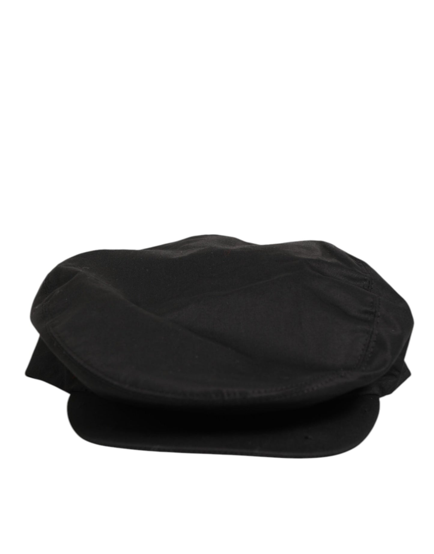 Black Cotton Stretch Newsboy Cloth Capello Hat