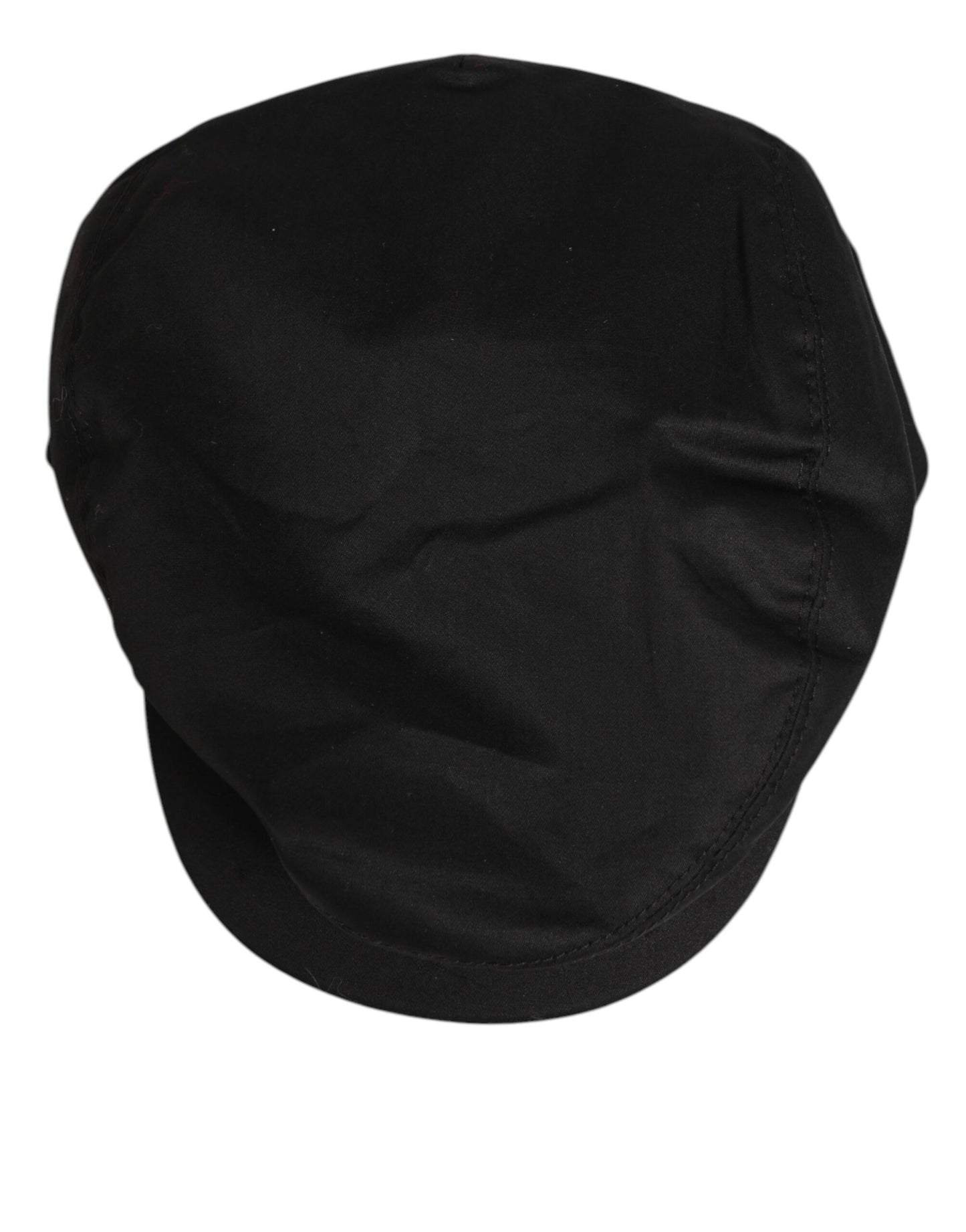 Black Cotton Stretch Newsboy Cloth Capello Hat