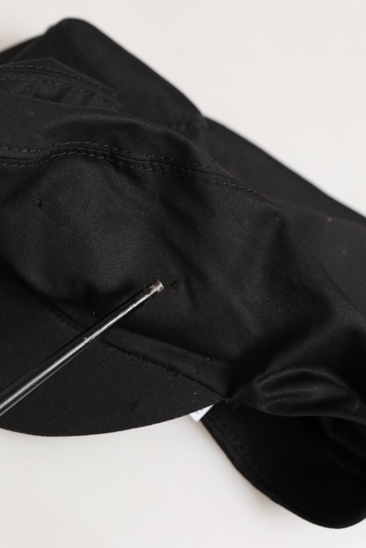 Black Cotton Stretch Newsboy Cloth Capello Hat