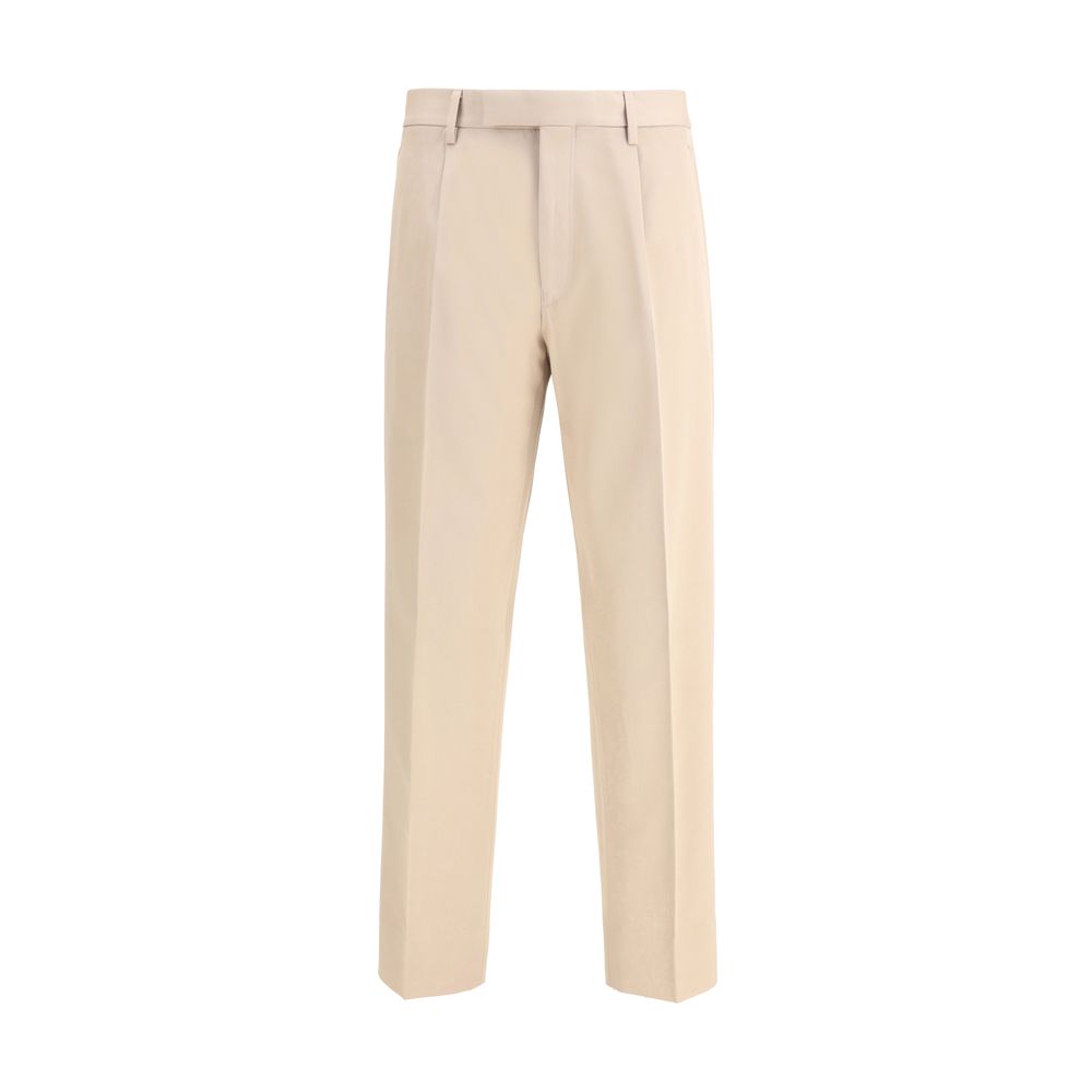 Beige Cotton Dress Pants