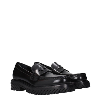 Black Leather Slip-On Loafers
