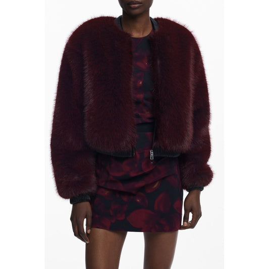 Red Polyester Women Jacket