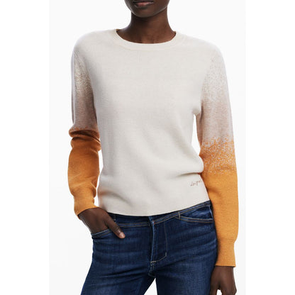 Beige Wool Women Sweater