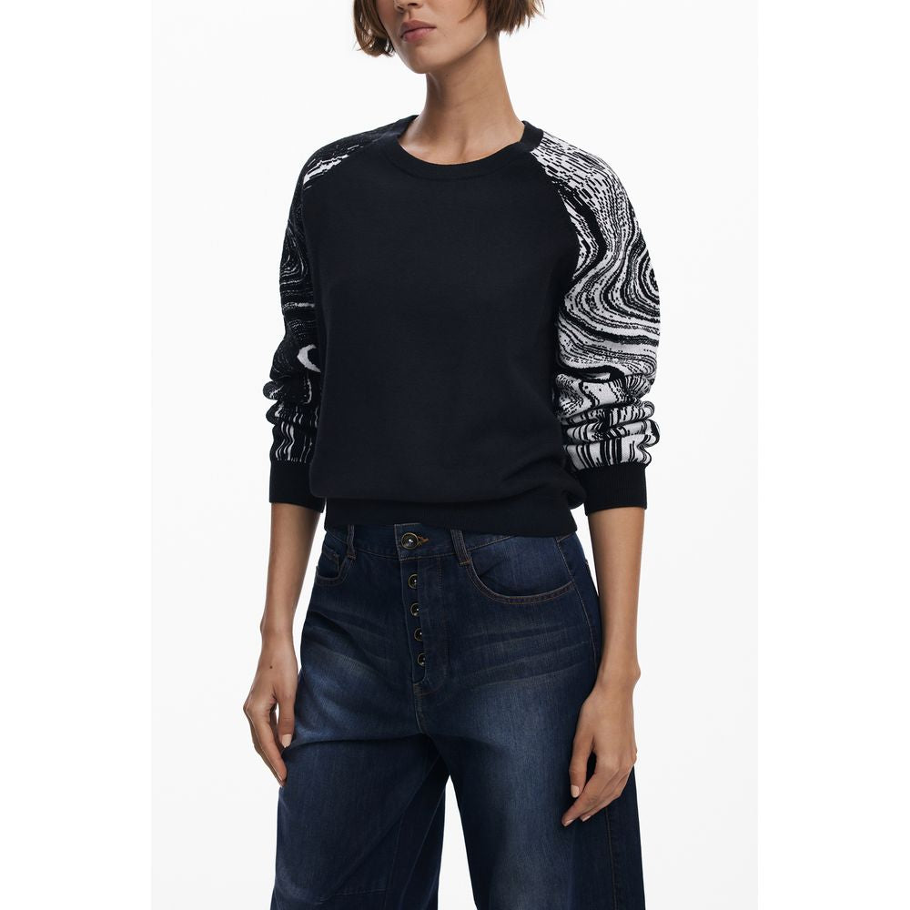 Black Polyester Women Sweater