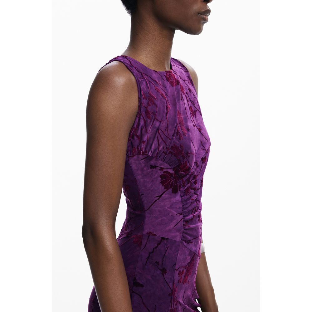 Purple Polyester Women Dress