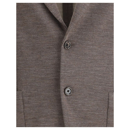 Brown Fleece Wool Blazer
