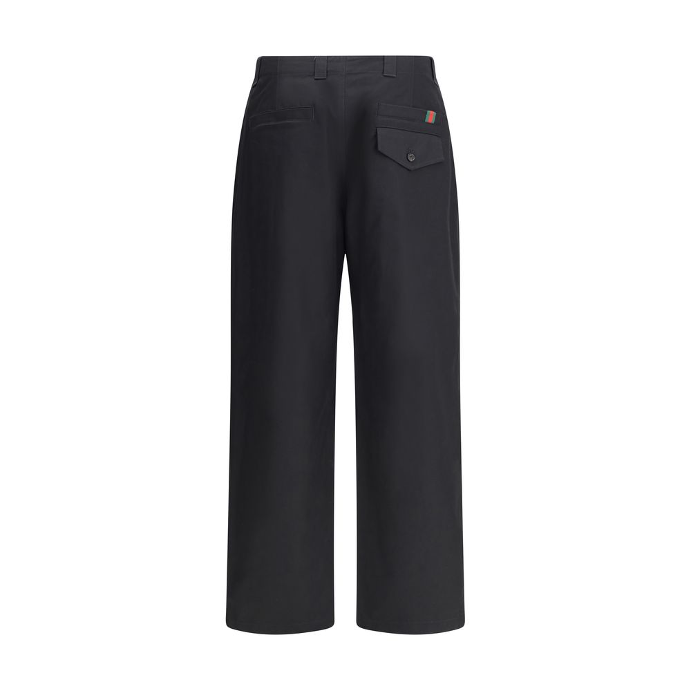 Black Cotton Casual Pants