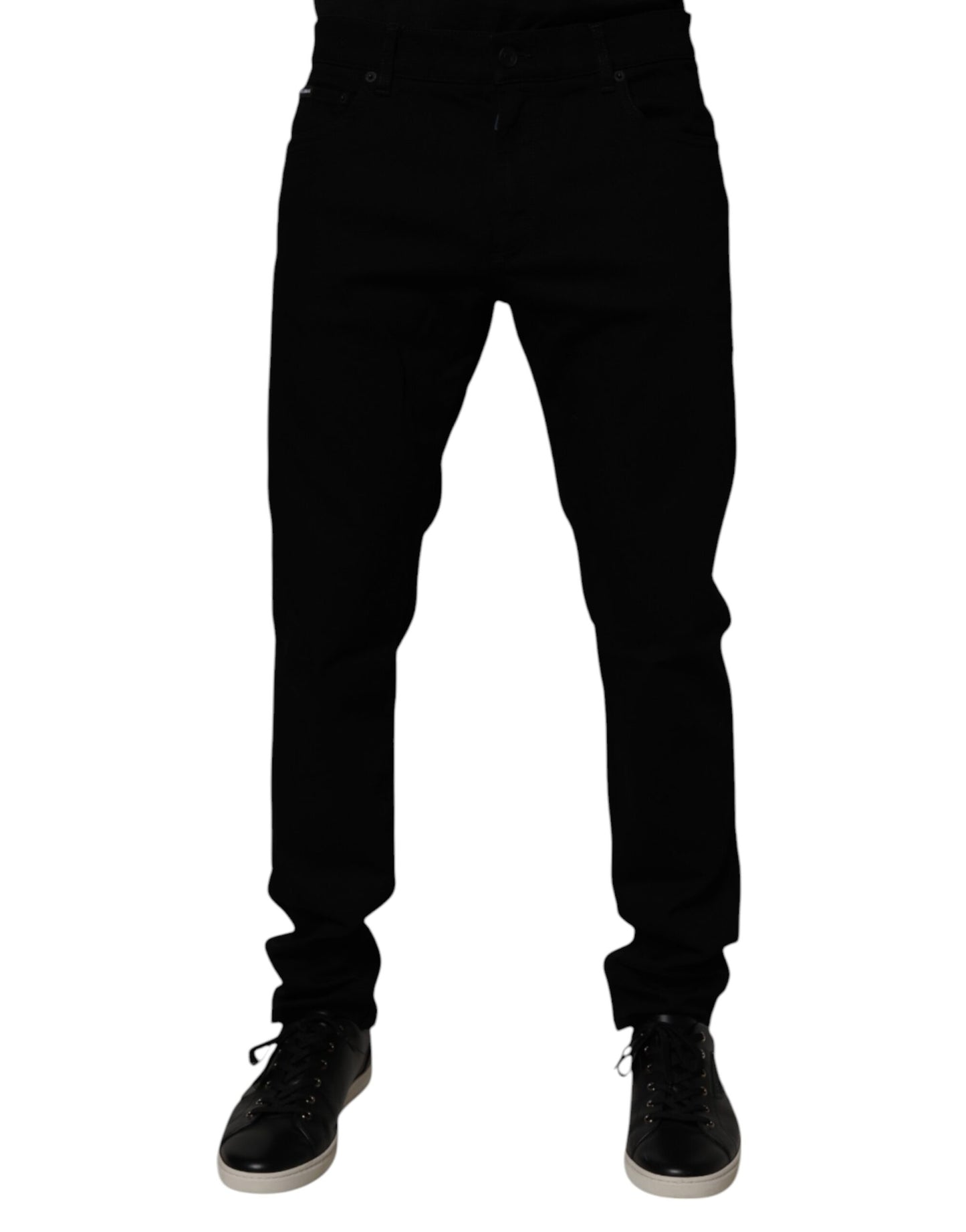 Black Cotton Stretch Skinny Men Denim Jeans