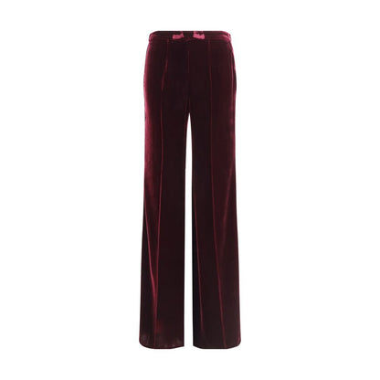 Bordeaux Viscose Flared Pants