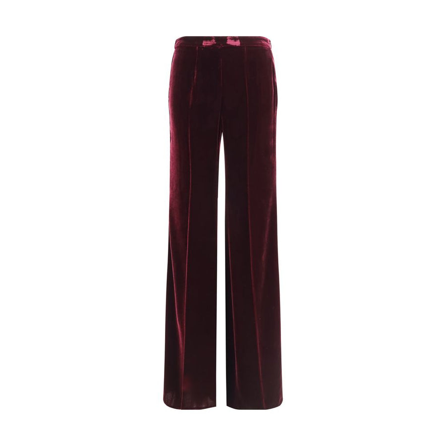 Bordeaux Viscose Flared Pants