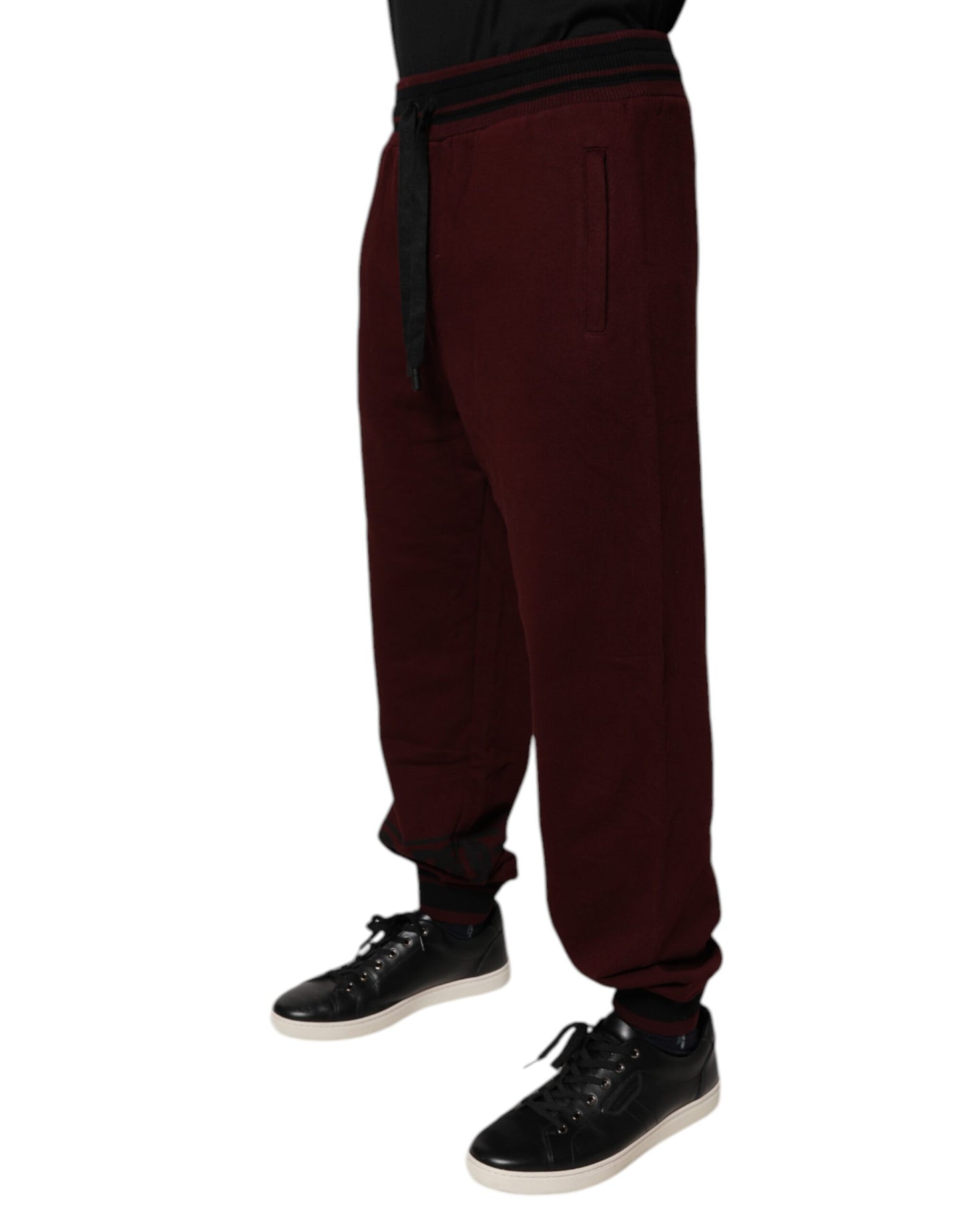 Maroon Cotton Men Jogger Sweatpants Pants