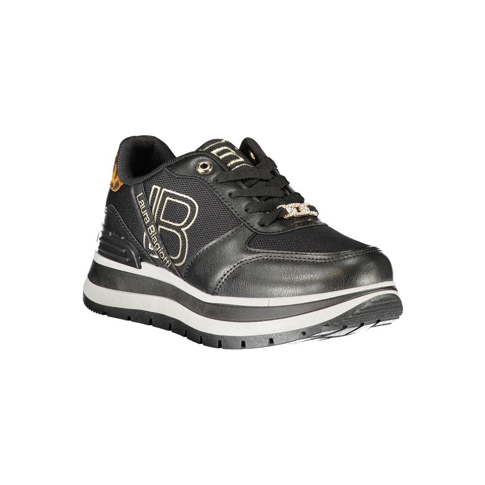 Black Polyester Women Sneaker