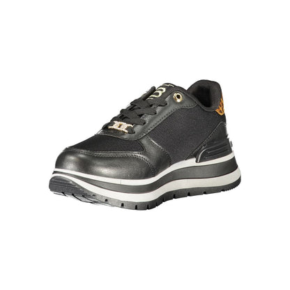 Black Polyester Women Sneaker