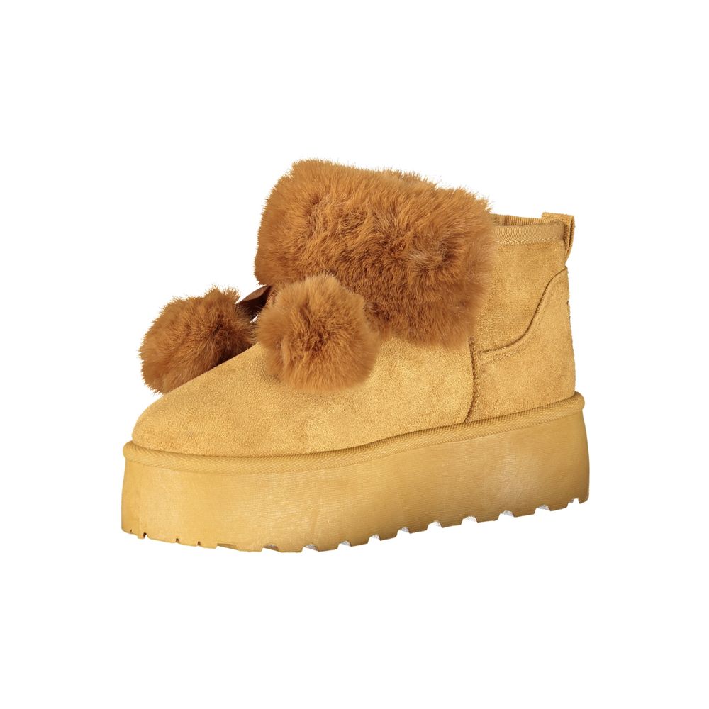 Marrone Poliestere Women Ankle Boot