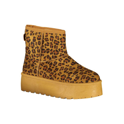 Marrone Polyester Women Ankle Boot