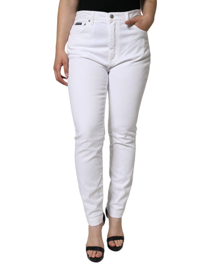 White AUDREY Cotton Logo Skinny Denim Jeans