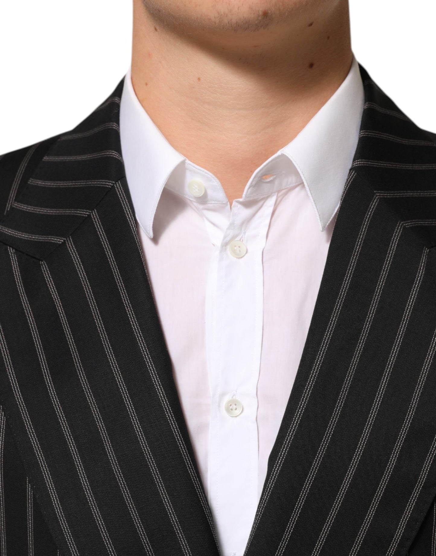 Black Stripes SICILIA 1 Button Suit Blazer