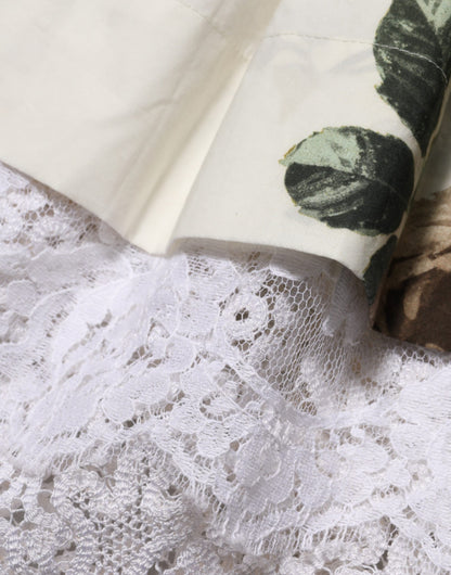 White Floral Lace Off Shoulder Mini Dress