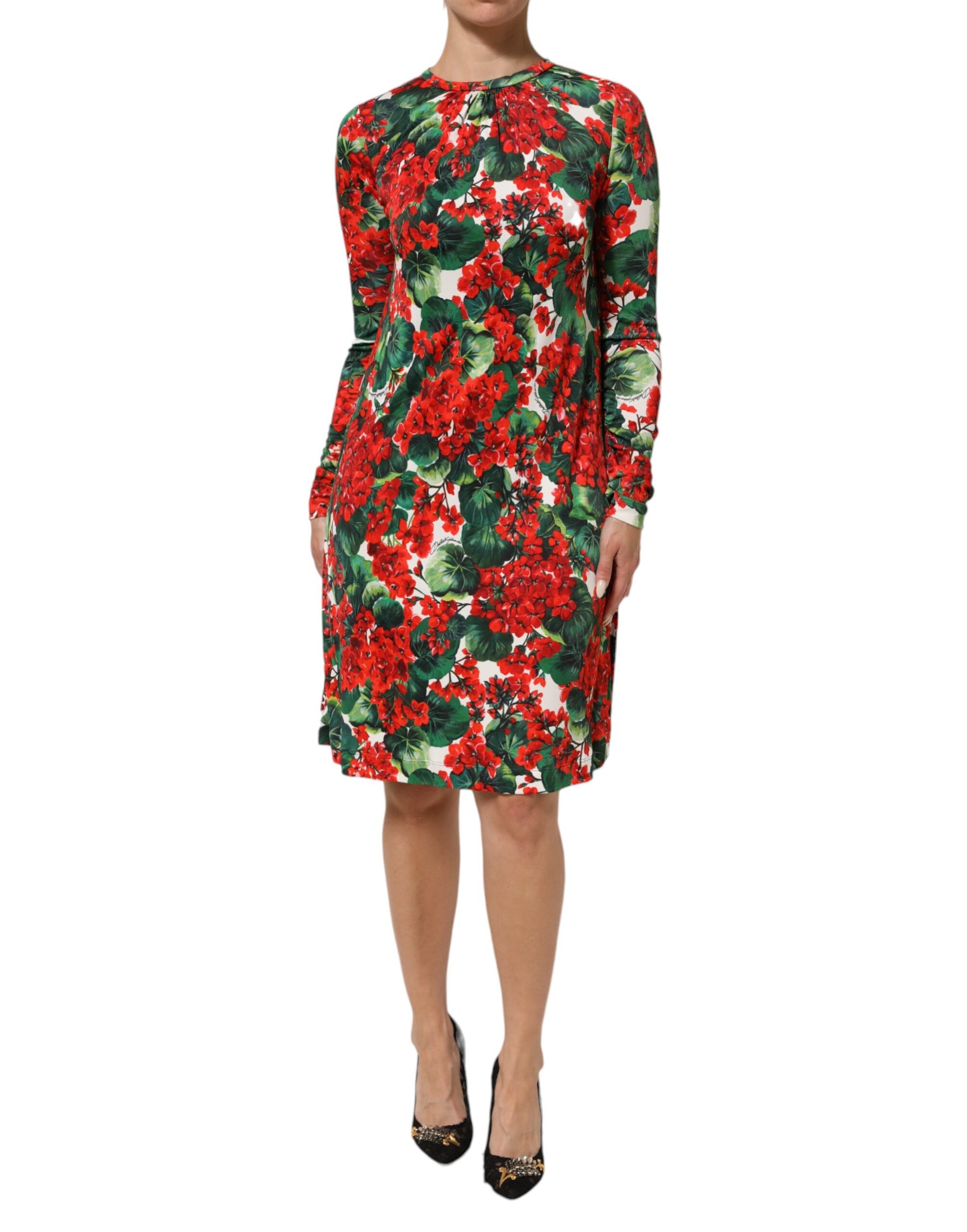 Multicolor Floral Short Portofino Dress