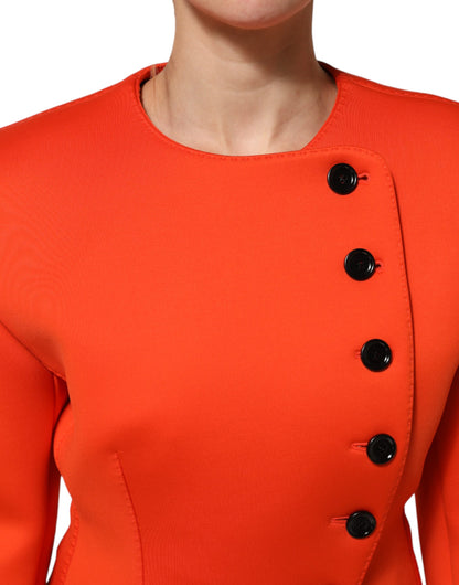 Red Buttoned Down Women Trench Coat Jacket