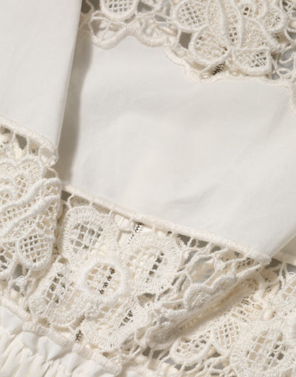 White Poplin Openwork Embroidery Tank Top