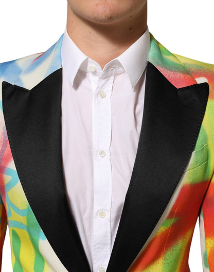 Multicolor Graffiti SICILIA 1 Button Men Suit Blazer