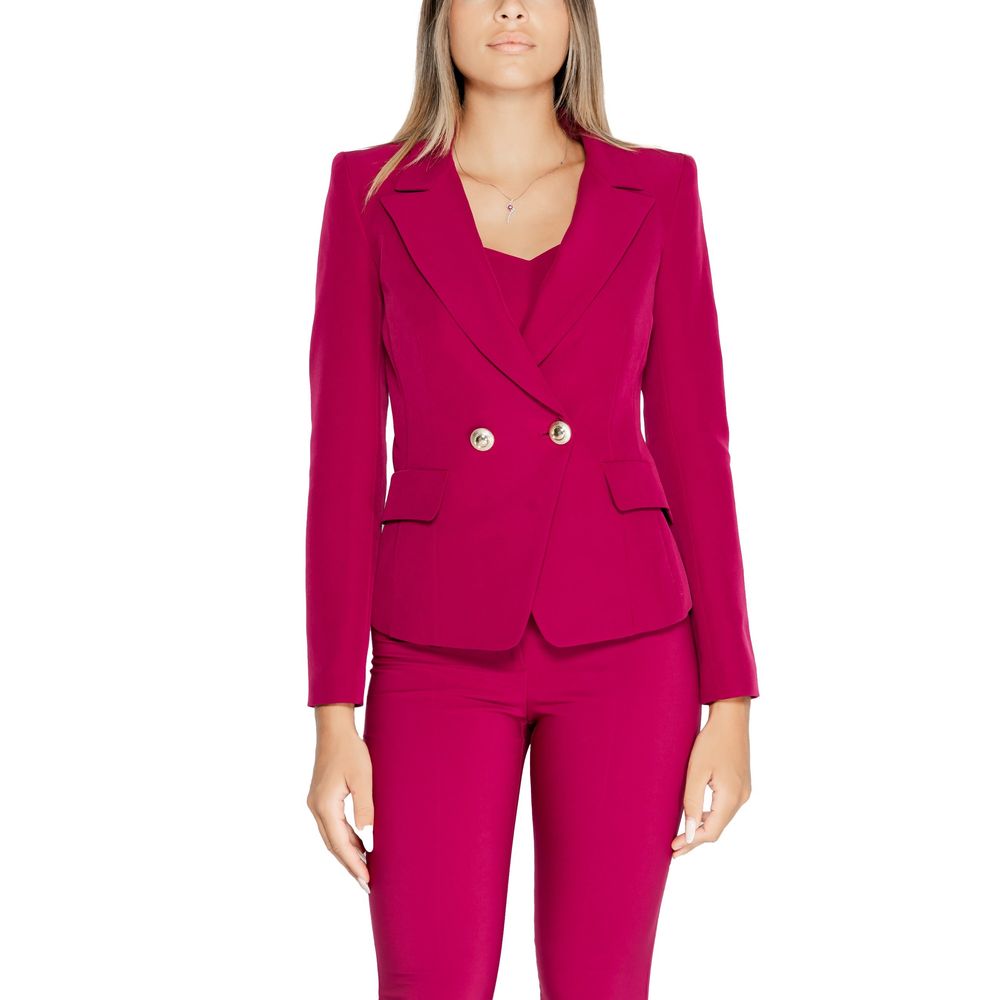 Fuchsia Polyester Blazer