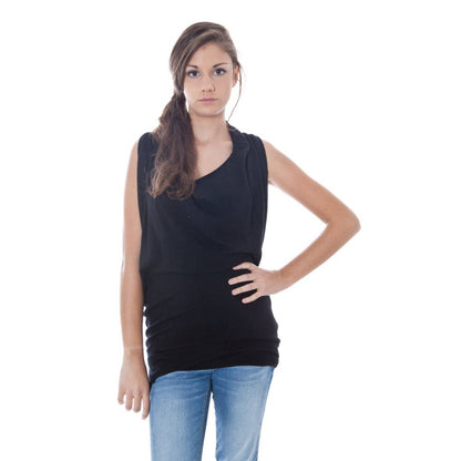 Black Viscose Women's Sleeveless Shirt