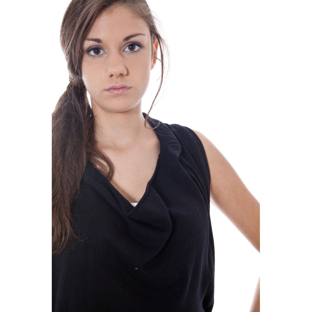 Black Viscose Women's Sleeveless Shirt