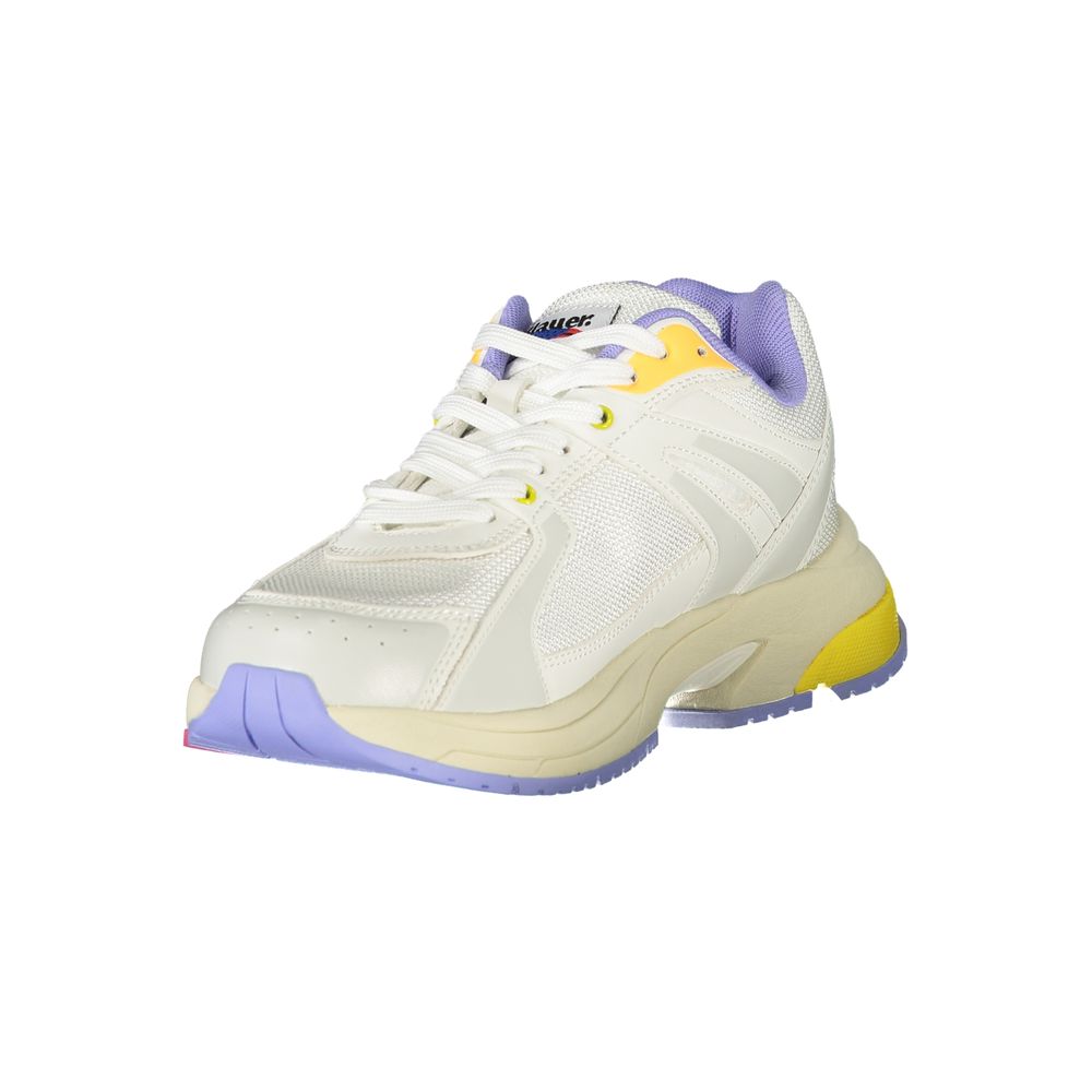 White Polyurethane Women Sneaker