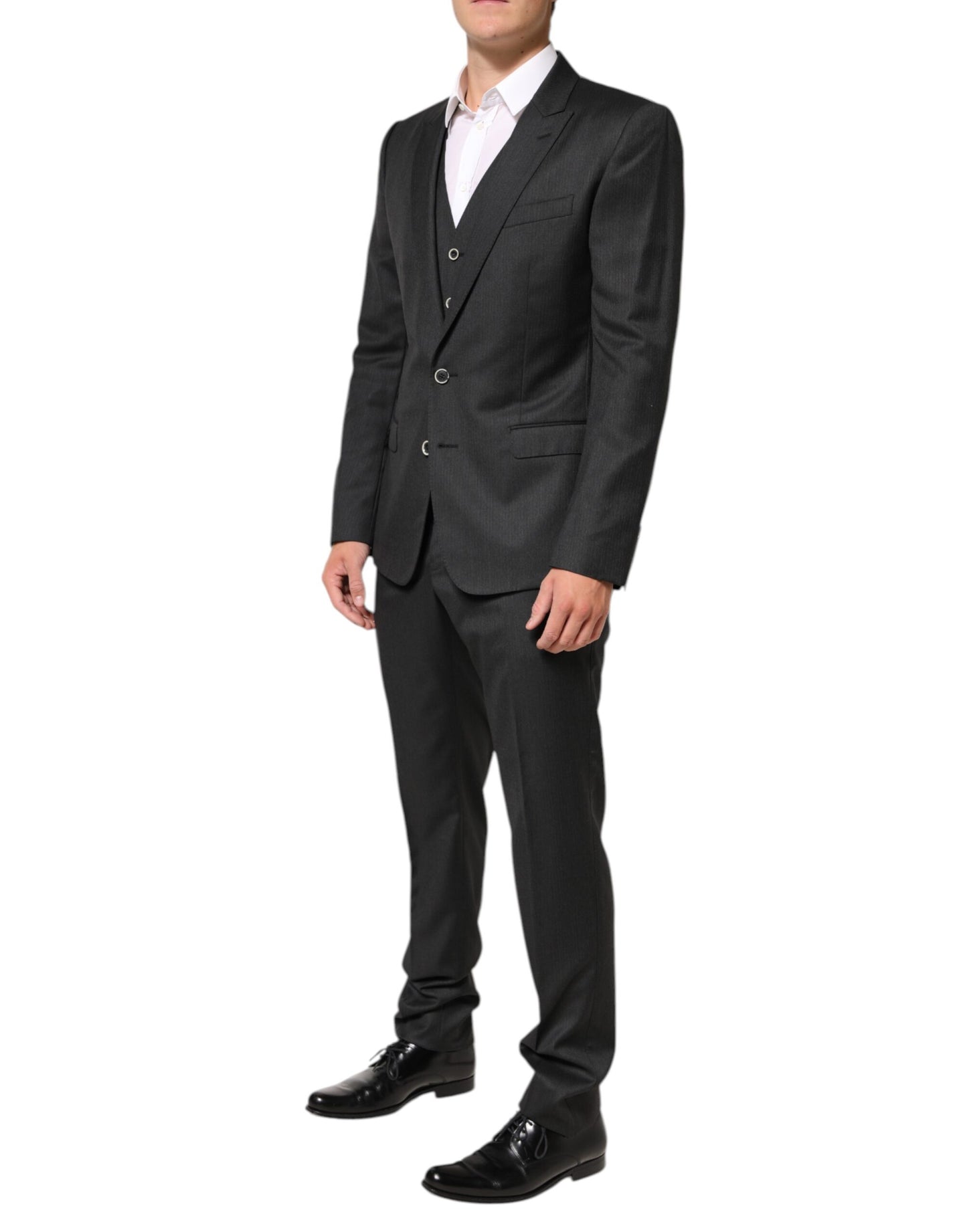 Black MARTINI 2 Buttons Suit 3 Piece Suit