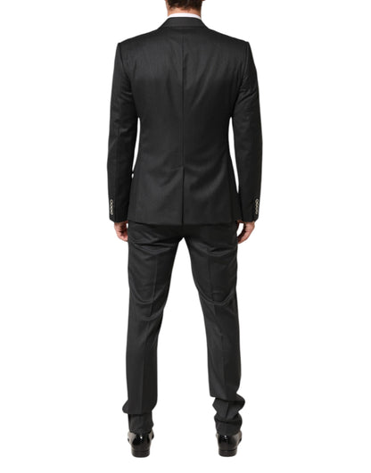 Black MARTINI 2 Buttons Suit 3 Piece Suit