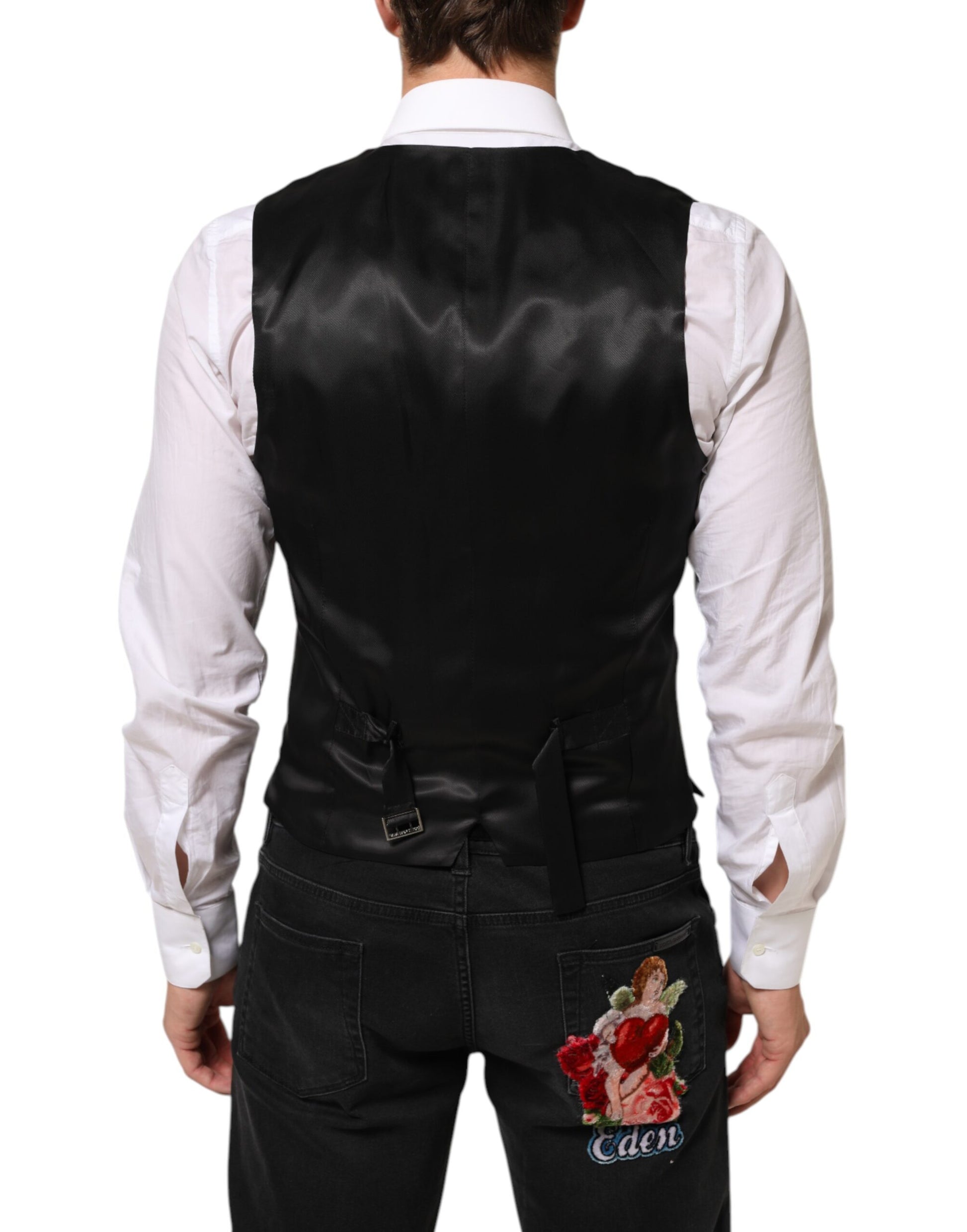Black Wool Dress Formal Men Waistcoat Vest