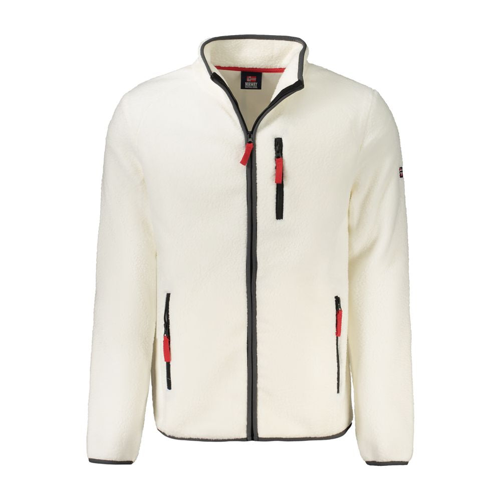 White Polyester Men Sweatshirt